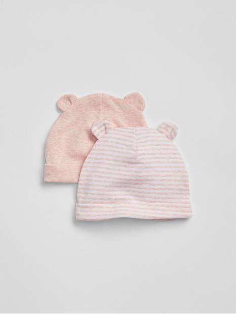 Baby First Favorite Stripe Bear Hat (2-Pack)