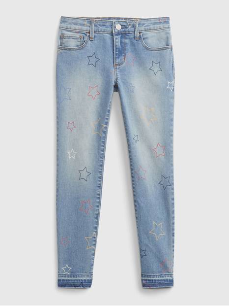 Kids Star Print Super Skinny Ankle Jeans with Washwell &#153
