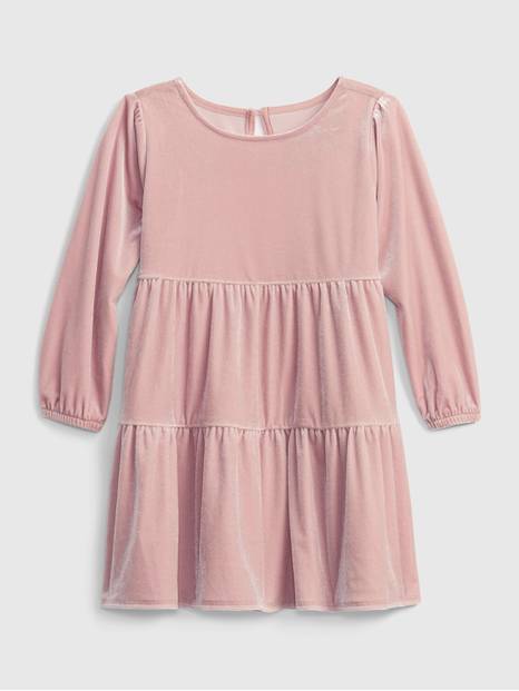 Toddler Tiered Velour Dress