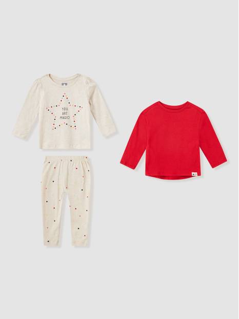 Toddler 100% Organic Cotton Mix and Match 3-Piece Outfit Set 