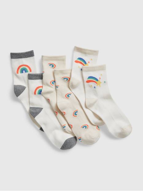 Kids Rainbow Crew Socks (3-Pack)