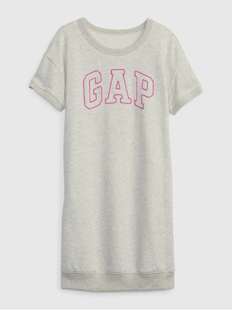 Kids Gap Logo Short Sleeve Shift Dress in French Terry