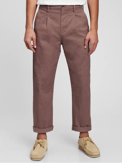 Relaxed Vintage Pleated Khakis with Washwell