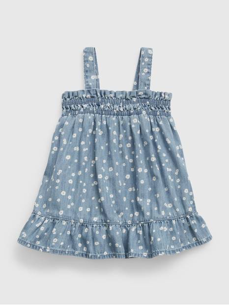 Baby 100% Organic Cotton Smocked Denim Dress