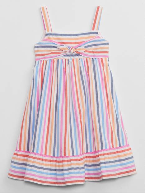 Toddler Bow-Knot Stripe Dress