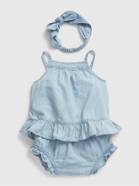 Baby Denim 3-Piece Outfit Set with Washwell