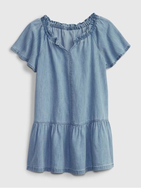 Toddler Tiered Denim Dress with Washwell
