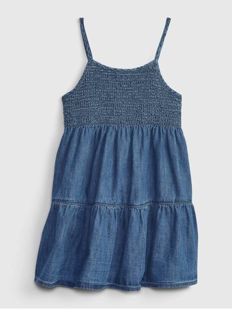 Toddler Smocked Denim Dress with Washwell