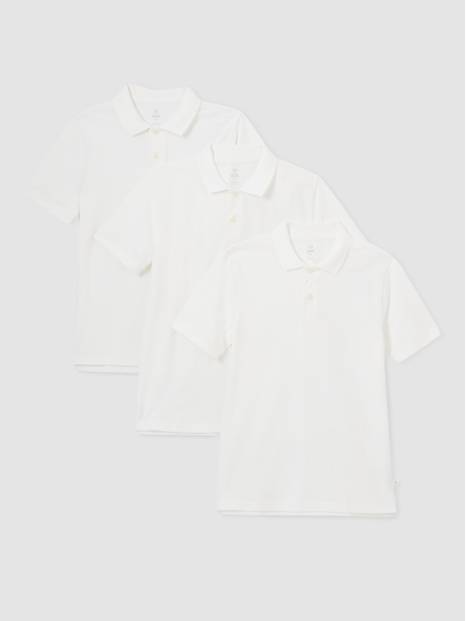 Kids 100% Organic Cotton Uniform Polo Shirt (3-Pack)