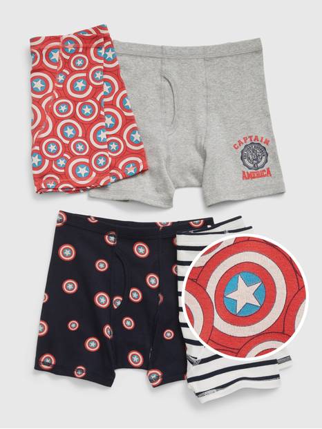 GapKids &#124 Marvel 100% Organic Cotton Captain America Boxer Briefs