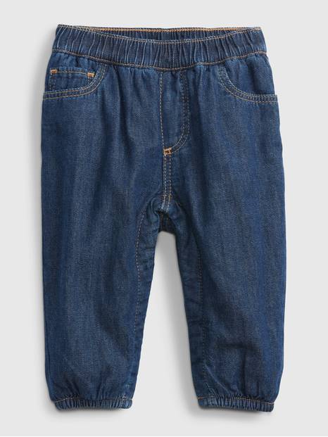 Baby Lined Denim Joggers  with Washwell