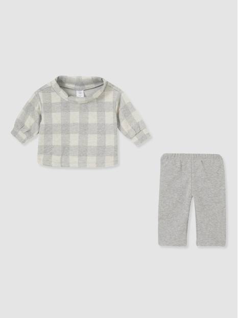 Baby Cozy Plaid Outfit Set 