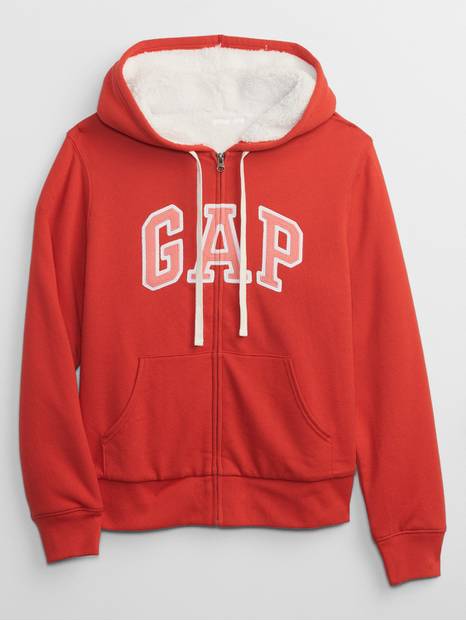 Gap Logo Sherpa-Lined Hoodie