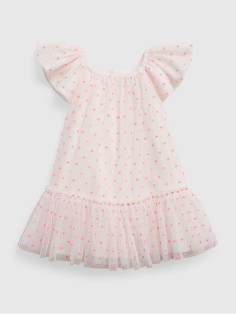 Baby Flutter Sleeve Tulle Dress