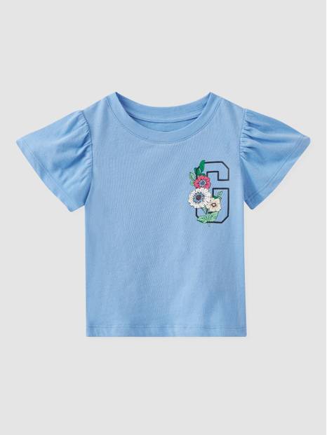 Toddler 100% Organic Cotton Mix and Match Flutter Sleeve T-Shirt