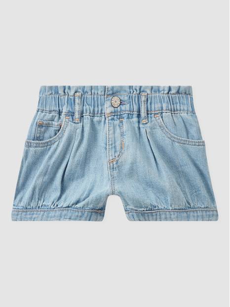 Baby 100% Organic Cotton Bubble Denim Shorts with Washwell