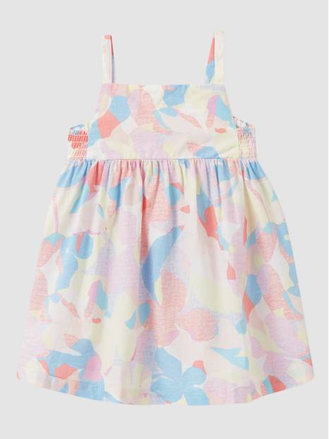 فستان بخصر مرتفع وتصميم مريلة للأطفال الرضع