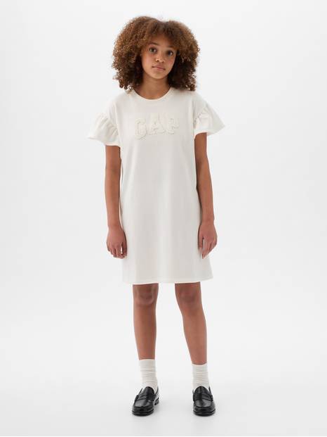 كيدز | فستان بتصميم سويت شيرت بشعار جاب